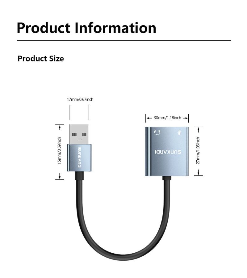 USB-C إلى محول صوت 3.5 ملم بطاقة صوت للحاسوب المحمول والمكتبي وPS5 وسويتش - Image 2