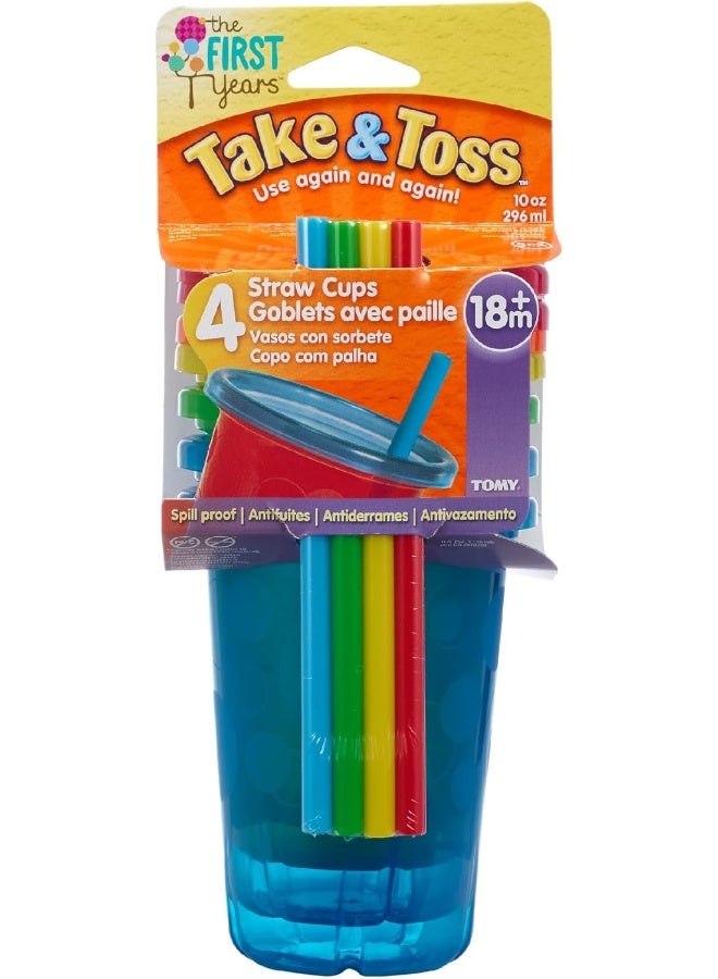 The First Years Take And Toss 10 Oz. Straw Cups (Pack of 4) - Image 1