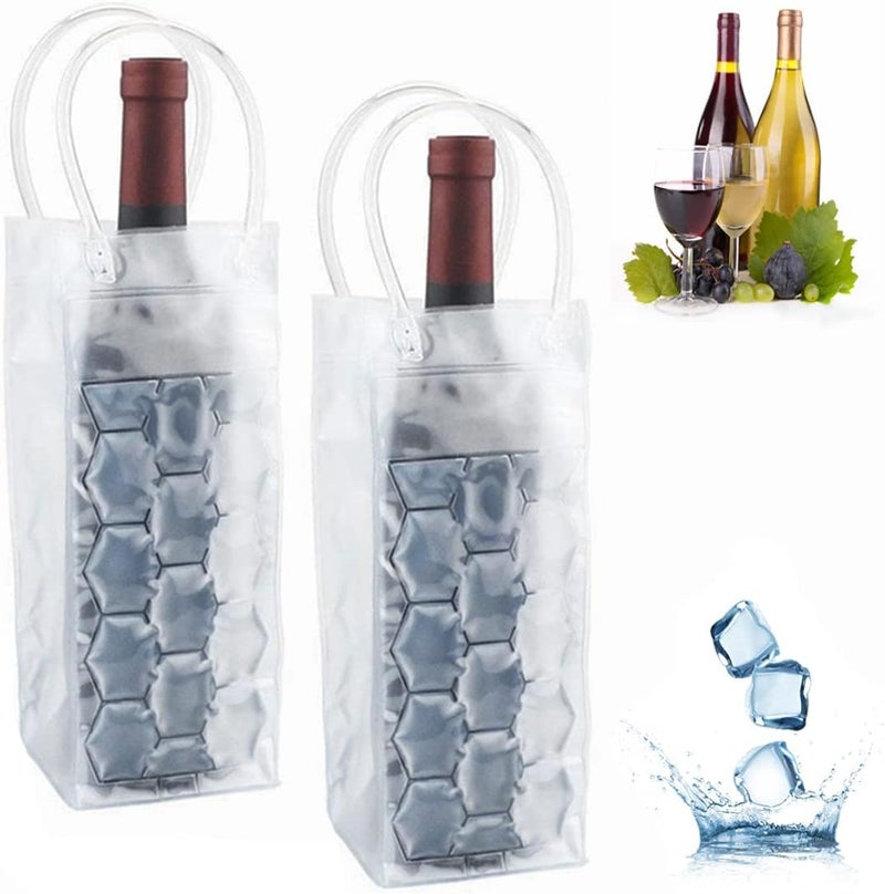 coldchill Ice Wine Bag, Wine Chiller, Wine Cooler Refrigerator, Wine Fridge, Wine Bottle Chiller Cooler for Red White Champagne or Sparkling. Gel Cooling Holder Freestanding Carrier Chilling. Set 2 - Image 1