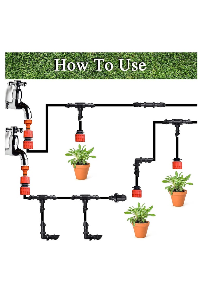 KASTWAVE 100 Piece 1/4 Straight Barb Connector Accessories, Drip Barb Coupling Single Barb Connector for Drip Garden Lawn System Irrigation Accessory Kit - Image 2