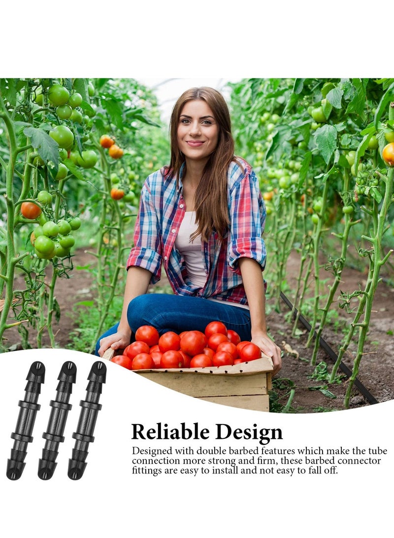 KASTWAVE 100 Piece 1/4 Straight Barb Connector Accessories, Drip Barb Coupling Single Barb Connector for Drip Garden Lawn System Irrigation Accessory Kit - Image 3