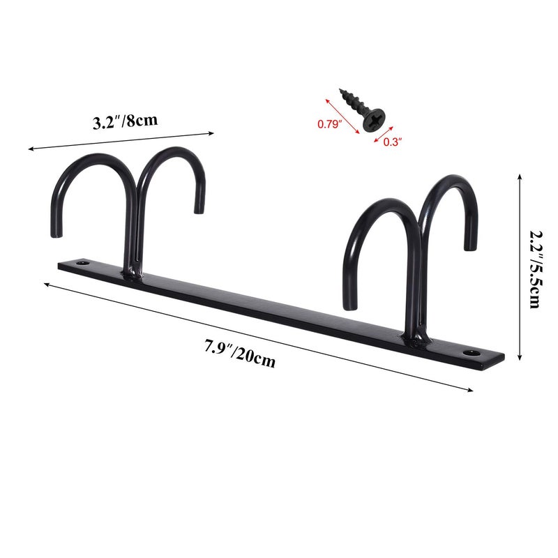 Mocoum Under Cabinet Mug Rack  Rustic Mug Organizer Rack Cup Holder Under Shelf 12 Hanging Hooks Rack For Mugs  Coffee Cups And Kitchen Utensils Display (Black-3 Pack-12 Hooks) - Image 3
