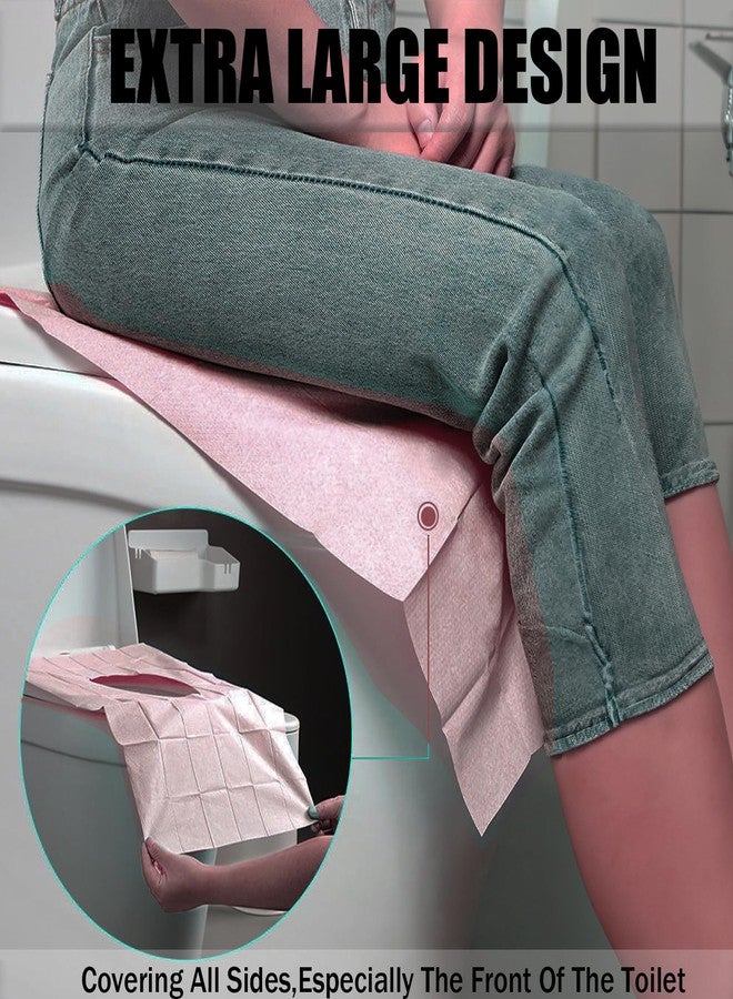 Rgqphantom 50 Pack Toilet Seat Covers Disposable 16x24 Inch XL Portable Toilet Liners Travel Seat Cover for Outdoors,Hotel, Hospital, Travel, Public Toilet Seat Cover (50pack, PINK) - Image 4
