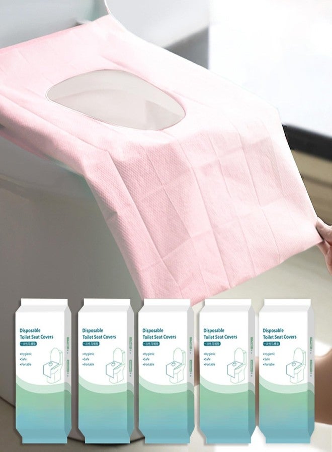 Rgqphantom 50 Pack Toilet Seat Covers Disposable 16x24 Inch XL Portable Toilet Liners Travel Seat Cover for Outdoors,Hotel, Hospital, Travel, Public Toilet Seat Cover (50pack, PINK) - Image 1