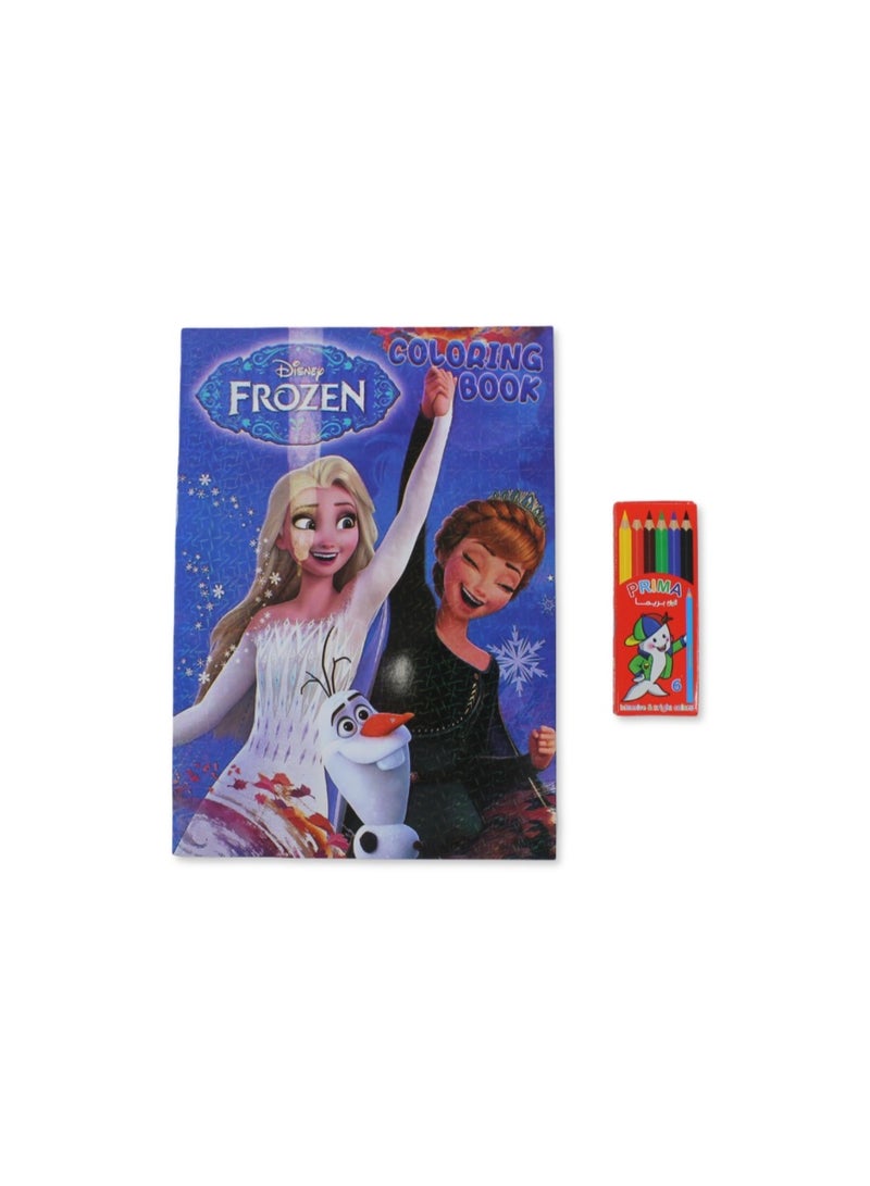 مجموعة كتب تلوين فروزن مع أقلام تلوين - Image 1