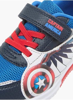 MARVEL Boys Captain America Print Light-Up Sneakers with Hook and Loop Closure  - Image 4