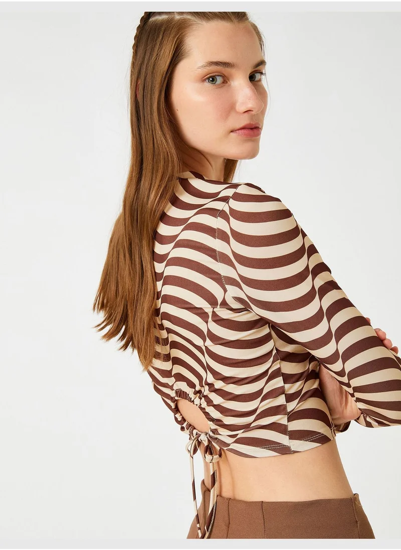 KOTON Crop T-Shirt Long Sleeve