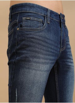 HIGHLANDER Mid Rise Slim Fit Faded Jeans with Distress Detail by Styli  - Image 5
