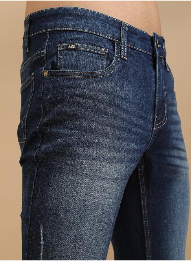 HIGHLANDER Mid Rise Slim Fit Faded Jeans with Distress Detail by Styli  - Image 5
