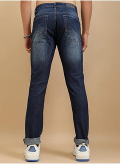 HIGHLANDER Mid Rise Slim Fit Faded Jeans with Distress Detail by Styli  - Image 3