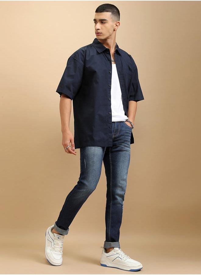 HIGHLANDER Mid Rise Slim Fit Faded Jeans with Distress Detail by Styli  - Image 2