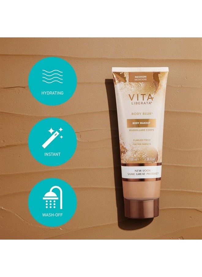Vita Liberata Body Blur, Leg and Body Makeup. Skin Perfecting Body Foundation for Flawless Bronze, Easy Application, Radiant Glow, Evens Skin Tone,  New Packaging  - Image 2