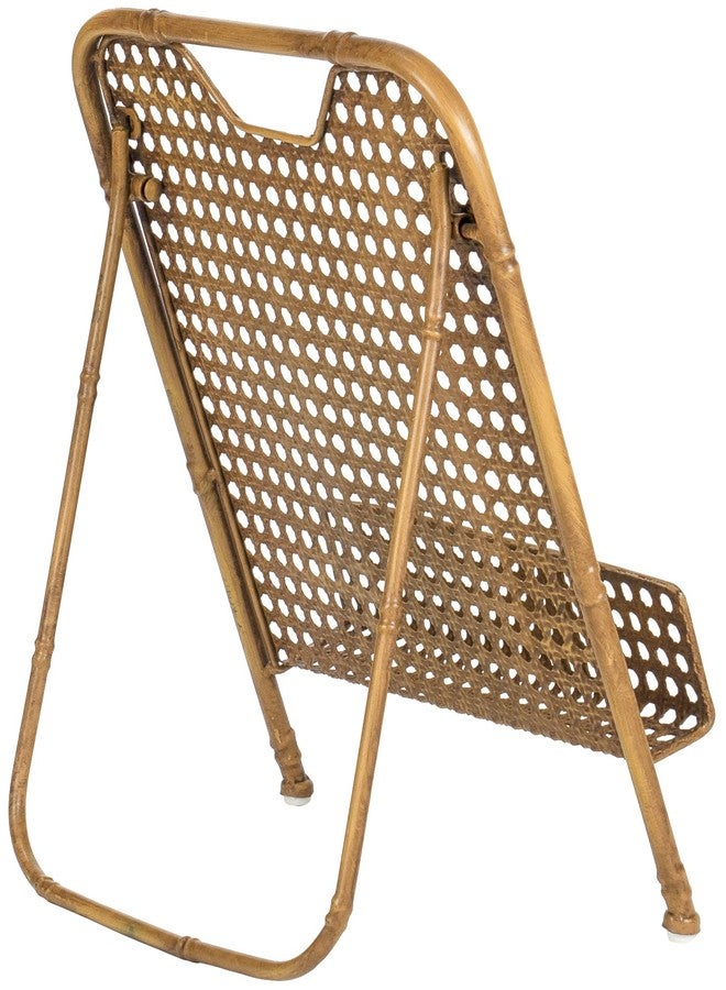 Red Co. 13.5 x 10 inch Decorative Foldable Metal Wire Bamboo Cookbook Stand & Recipe Holder, Aged Gold - Image 3
