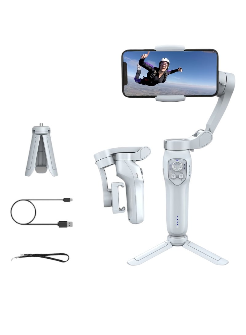 SYOSI L7C Pro Smartphone Gimbal Stabilizer, Ultra-light Comfortable Foldable Phone Gimbal, Face Object Tracking 3 Axis Phone Gimbal For Video Recording, (L7C Pro, Grey, No Additional Modules)  - Image 1
