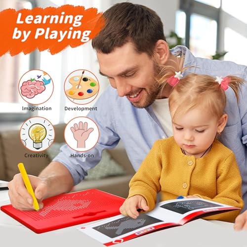 MAGBLOCK Magnetic Drawing Board Kids Writing Pad with Magnet Pen Portable Educational Toys for Toddlers Kids Boys and GirlsGifts Ideal for Travel and Road Trips 858in x689in - Image 5