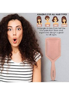 framar Detangler Brush Paddle Brush Elegant Detangling Brush No More Tangles Hair Brush Hair Brushes For Women Men And Children (Champagne)  - Image 4