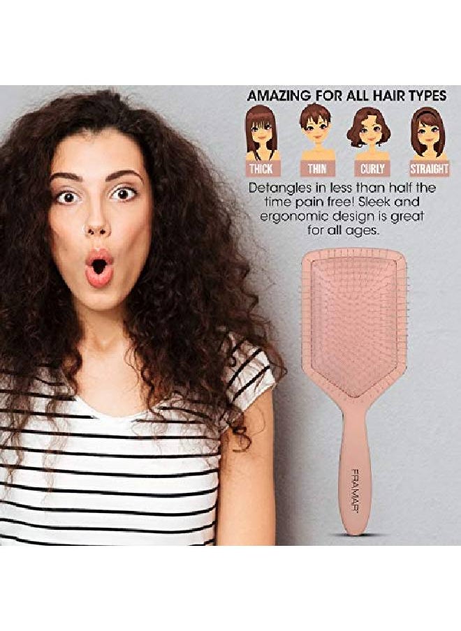 framar Detangler Brush Paddle Brush Elegant Detangling Brush No More Tangles Hair Brush Hair Brushes For Women Men And Children (Champagne)  - Image 4