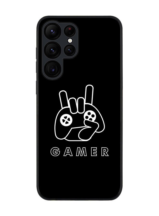 Stylizedd Rugged Black edge case for Samsung Galaxy S22 Ultra 5G Slim fit Soft Case Flexible Rubber Edges Anti Drop TPU Gel Thin Cover - Gamer  - Image 1