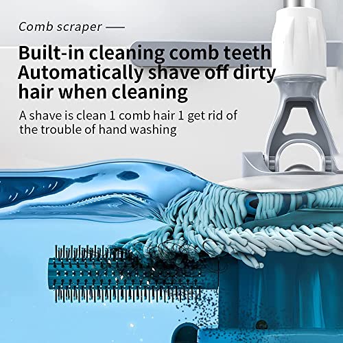 Michao Spin Mop Bucket Deluxe 360 Spinning Floor Cleaning System with 6 Microfiber Replacement Head Refills,62" Extended Handle,4X Wheel for Home Cleaning - Image 4