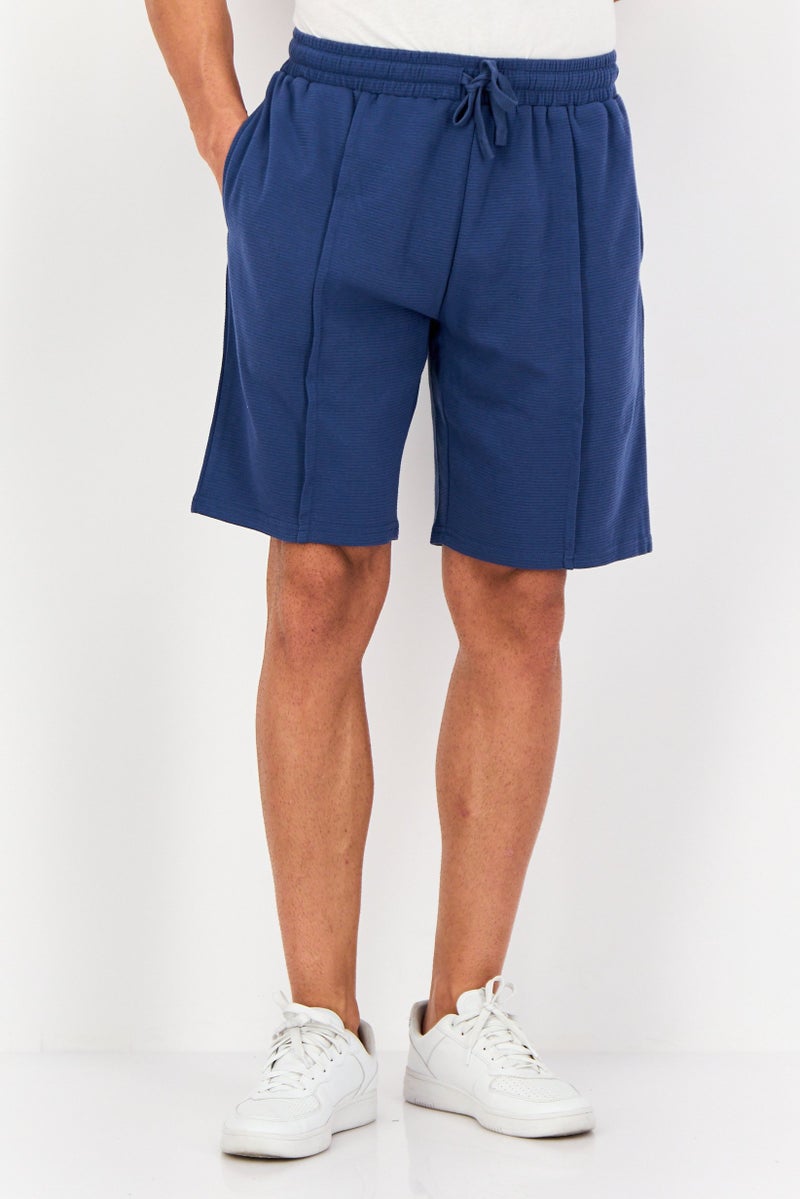 TapouT Men Textured Basic Shorts, Blue Sage - Image 1