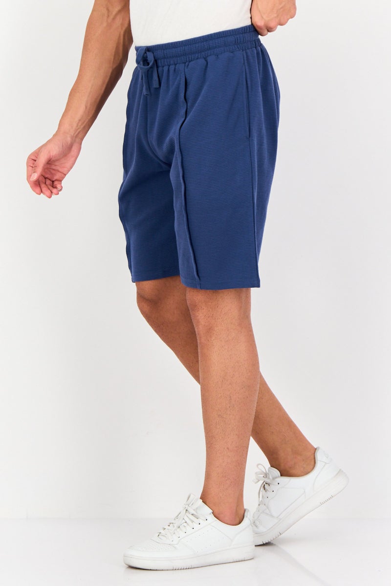 TapouT Men Textured Basic Shorts, Blue Sage - Image 2