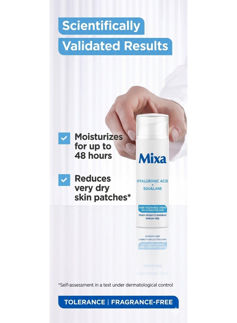 Mixa Anti-dryness cream, face cream for dry, sensitive skin, with hyaluronic acid and squalane, 50 ml - Image 2