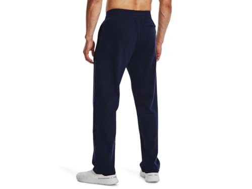 Under Armour Men's Rival Fleece Pants, (410) Midnight Navy / / White, Medium - Image 2