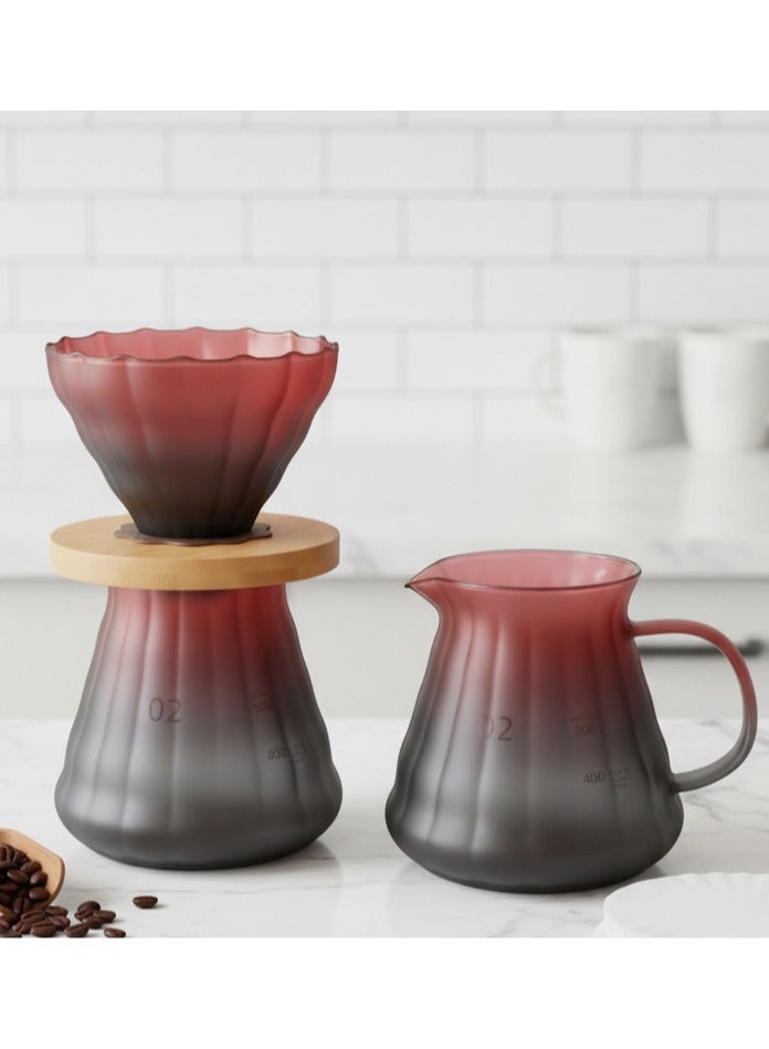 مجموعه تقطير القهوة v60 بسعه 600 مل لتقطير  1-4 اكواب  ـ مرفق معه 40 قطعه من فلاتر القهوة لتحضير قهوتك بدقه و احترافيه - Image 3