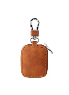 Case Cover Leather Earphone Protective Case with Hook For Airpods 3 / Airpods Pro / Airpods 1 / 2 Brown