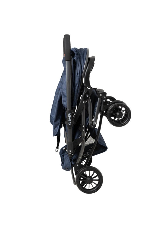 G Baby (G22) stroller baby/Kids Travel Stroller Reversible Handle, LIGHTWEIGHT, COMPACT DESIGN,Mosquito Net,Advanced Stroller with DETACHABLE FOOD TRAY(blue) - Image 5