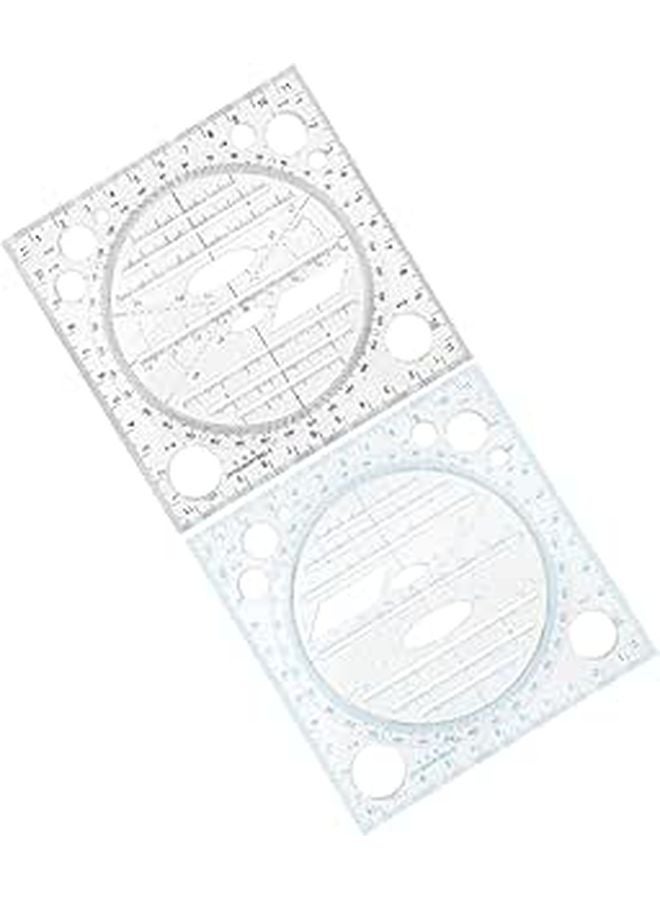 2 Pcs Architectural Scale Ruler Rolling Template 12 Inch For Drafting And Art Design - Image 1