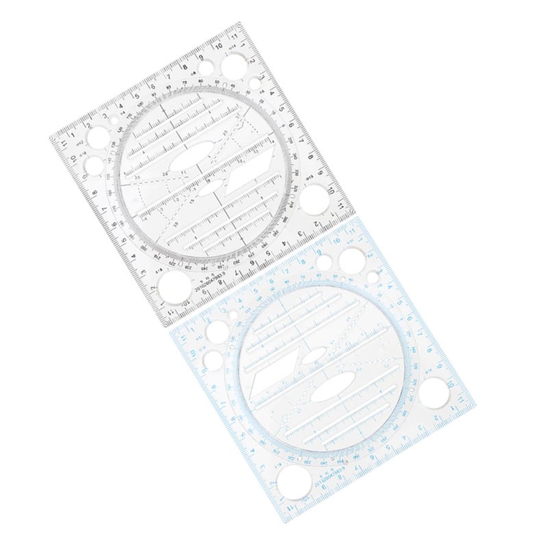 2 Pcs Architectural Scale Ruler Rolling Template 12 Inch For Drafting And Art Design - Image 2