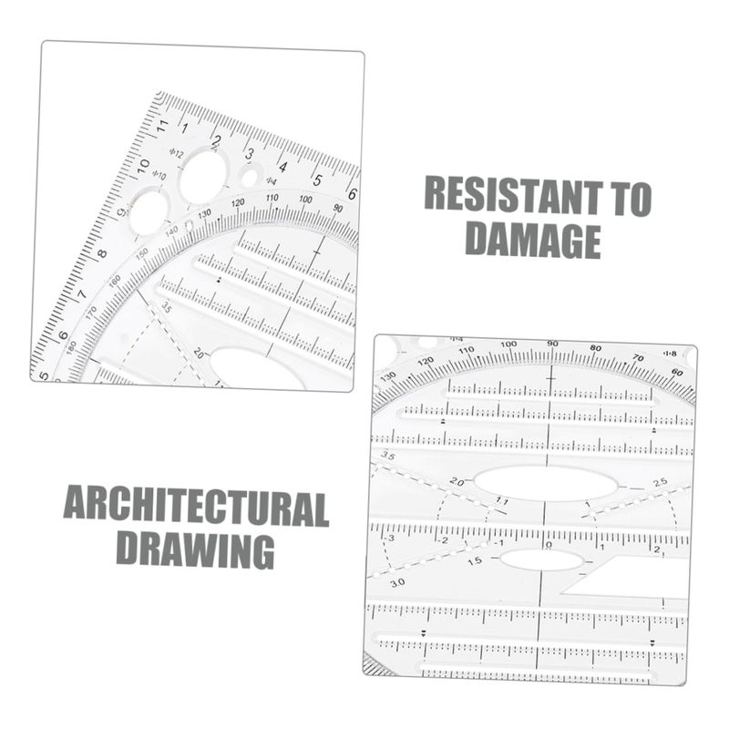 2 Pcs Architectural Scale Ruler Rolling Template 12 Inch For Drafting And Art Design - Image 3