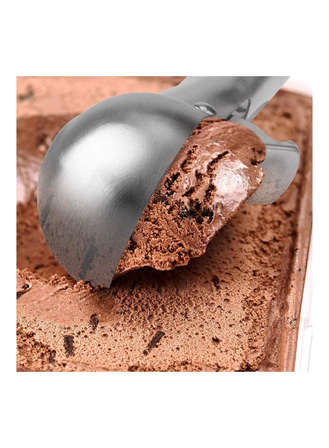 Halamodo Premium Stainless Steel Ice Cream Scoop,with Trigger & Ergonomic Handle,One-Push Release for Perfect Scooping, Dishwasher Safe ,Perfect for Frozen Yogurt, Gelatos, Sundaes - Image 4