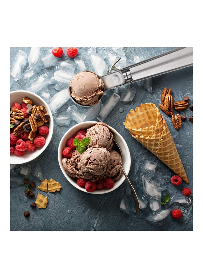 Halamodo Premium Stainless Steel Ice Cream Scoop,with Trigger & Ergonomic Handle,One-Push Release for Perfect Scooping, Dishwasher Safe ,Perfect for Frozen Yogurt, Gelatos, Sundaes - Image 3