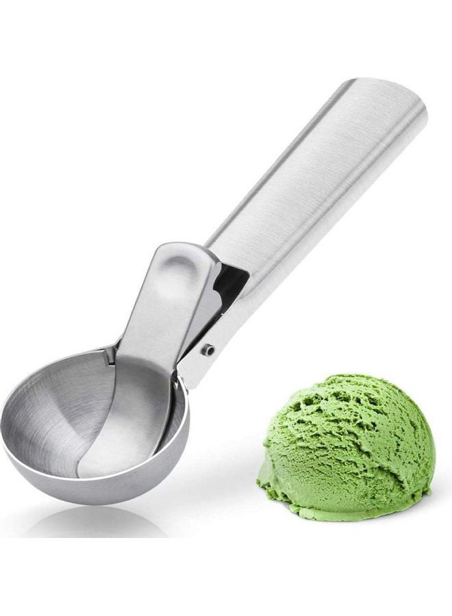 Halamodo Premium Stainless Steel Ice Cream Scoop,with Trigger & Ergonomic Handle,One-Push Release for Perfect Scooping, Dishwasher Safe ,Perfect for Frozen Yogurt, Gelatos, Sundaes - Image 1