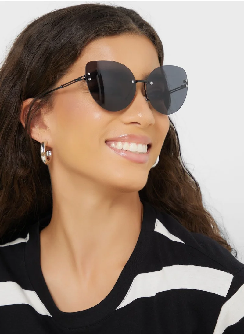 Ginger Rimless Cat Eye Sunglasses
