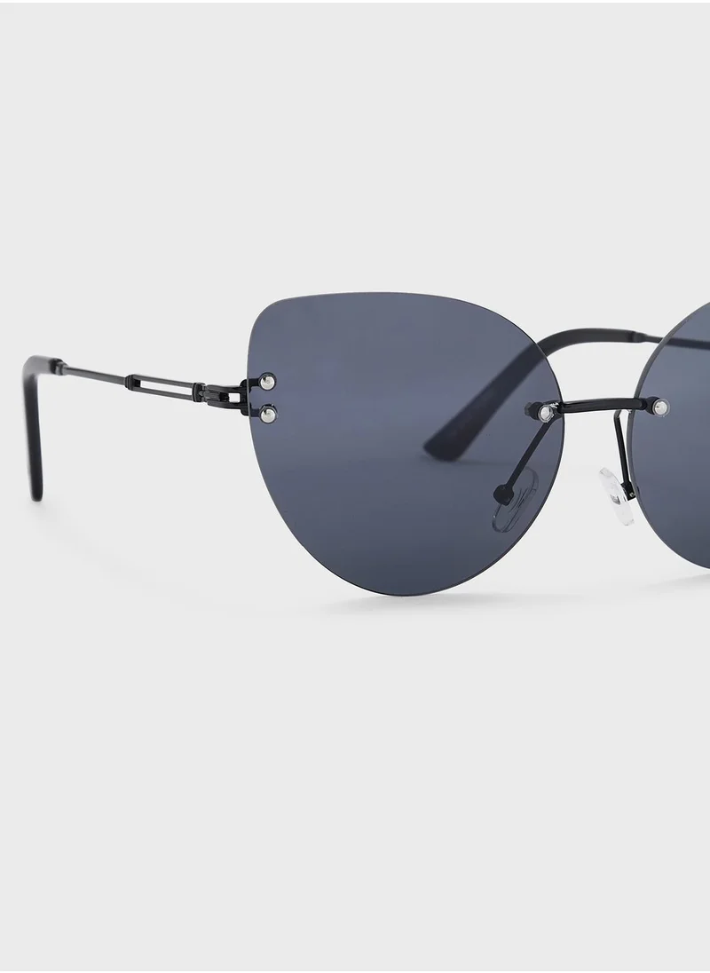 Ginger Rimless Cat Eye Sunglasses