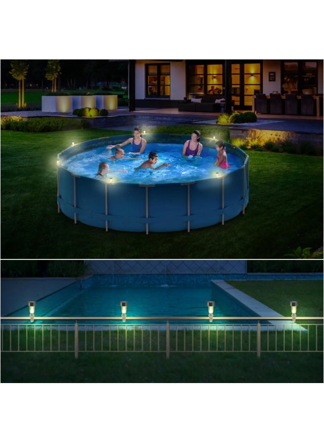6-Piece Solar LED Pool Lights for Above Ground Swimming Pool Fence, Waterproof Outdoor Decorative Lighting - Image 3