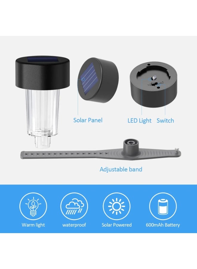 6-Piece Solar LED Pool Lights for Above Ground Swimming Pool Fence, Waterproof Outdoor Decorative Lighting - Image 2