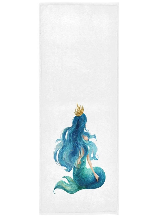 Wamika Watercolor Beautiful Mermaid Character Hand Towels Cute Sea Cartoon Bath Towels Soft Absorbent Multipurpose Bathroom Towel for Hand,Face,Spa and Gym,15x30 in - Image 1