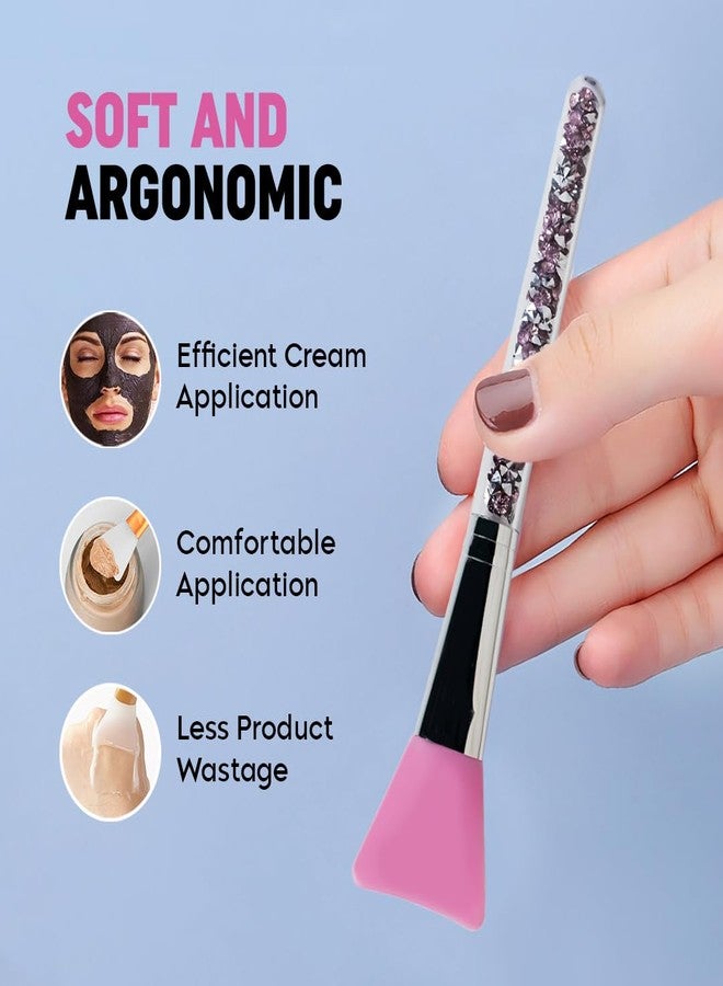 Gleva Silicone Face Brush Beauty Tool, Facial Mud Applicator, Makeup Brushes Set Eye Cosmetics Blush Brush for Powder for Girl & Women (Pink) - Image 2