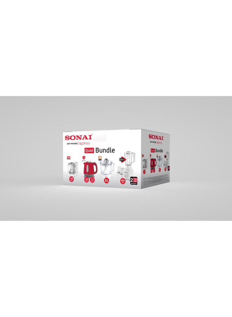 Sonai bundle 4x1, blender 400w, Juicer 1L,Chopper turbo 350ml, Kettel 1,2 1100 Watt , Mar-4411  - Image 2