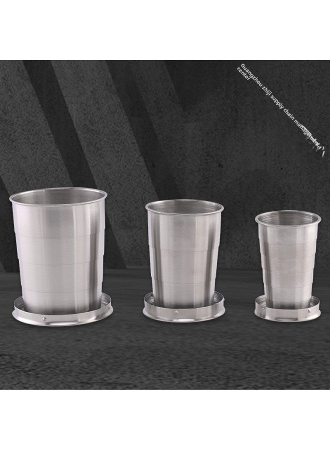 Stainless Steel Retractable Cup Folding Cup Outdoor Travel Wash Cup Portable Creative Compression Cup Mini Small Wine Cup-Color:Stainless Steel-Capacity:40% Off Cups 75ml  - Image 5
