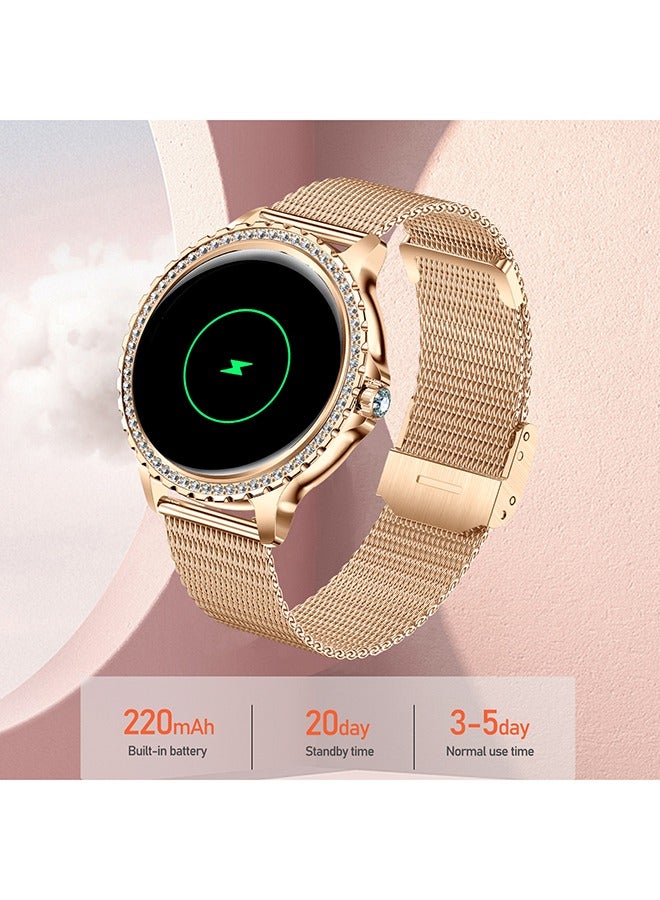 RollsTimi  Fashion Smartwatch BT Call 1.32inch Round Screen Fitness Tracker Life Waterproof Women's i58 Smart Watch Gold - Image 2
