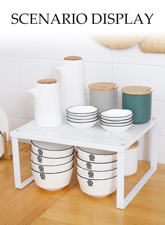Easy Access Shelf Insert Rectangular Shelf Insert Kitchen Shelves Stackable Kitchen Shelf Organizer, bathroom Storage Pantry under sink, spice rack nonslipRectangular Shelf Insert - Image 5