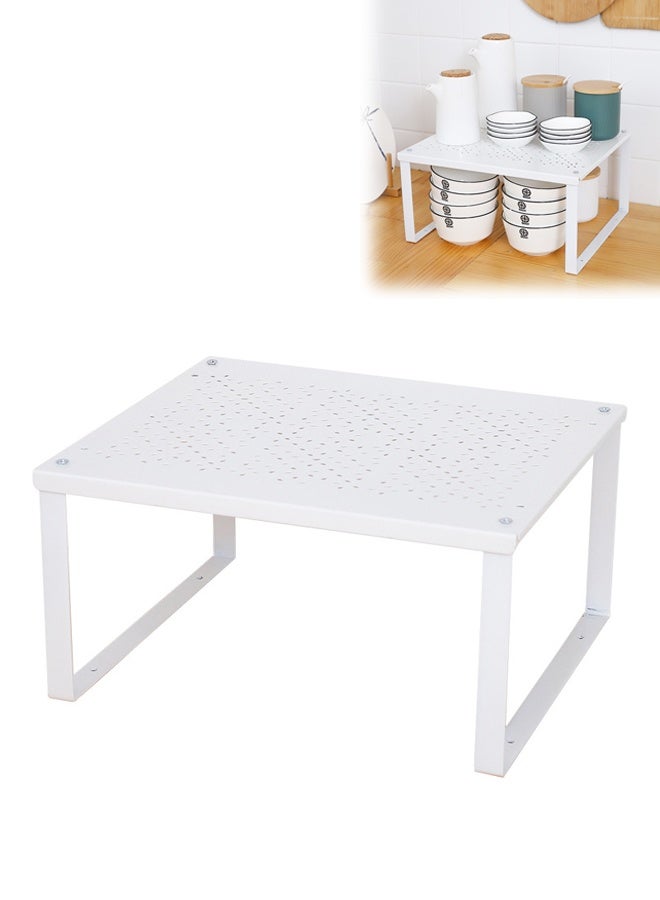Easy Access Shelf Insert Rectangular Shelf Insert Kitchen Shelves Stackable Kitchen Shelf Organizer, bathroom Storage Pantry under sink, spice rack nonslipRectangular Shelf Insert - Image 1
