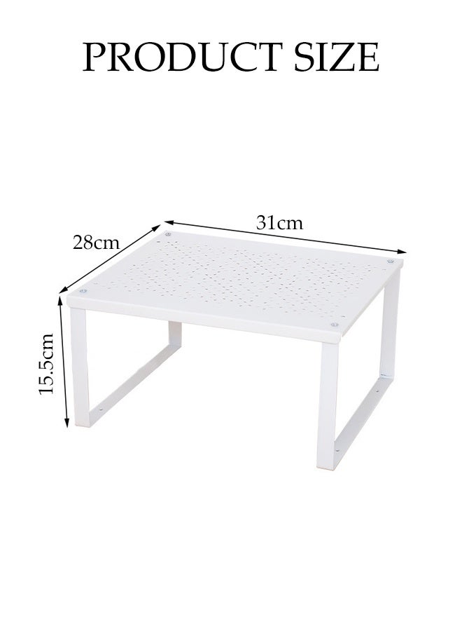 Easy Access Shelf Insert Rectangular Shelf Insert Kitchen Shelves Stackable Kitchen Shelf Organizer, bathroom Storage Pantry under sink, spice rack nonslipRectangular Shelf Insert - Image 2