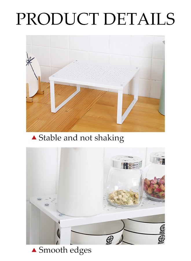Easy Access Shelf Insert Rectangular Shelf Insert Kitchen Shelves Stackable Kitchen Shelf Organizer, bathroom Storage Pantry under sink, spice rack nonslipRectangular Shelf Insert - Image 3