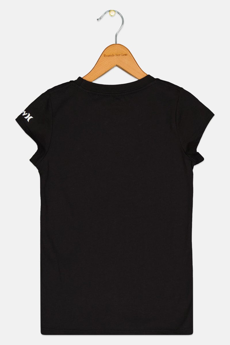 Hurley Kids Girl Sportswear Fit Short Sleeves Outdoor T-shirt, Black  - Image 2